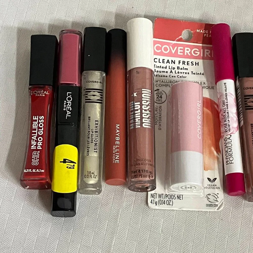 10-Piece Drugstore Lip Kit Set - L'Oréal, Maybelline, CoverGirl, Rimmel, Revlon